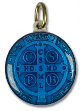 Médaille de Saint Benoit Bleue - 2.5cm (pic 3)