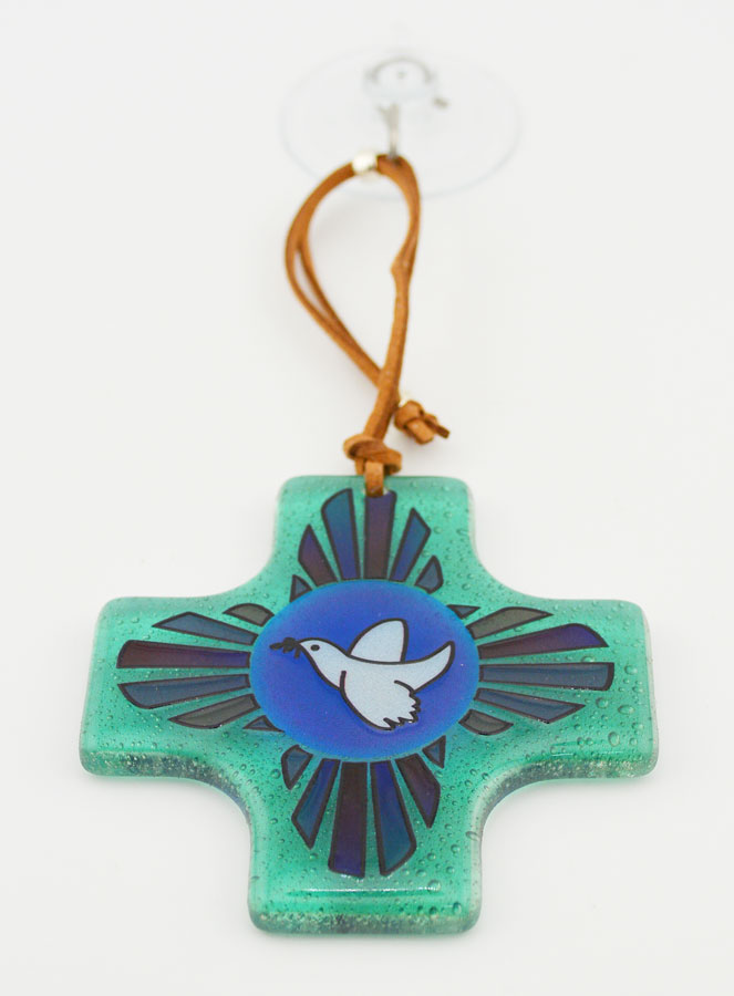 Cadeau de Confirmation - Croix en Verre Colombe de la Paix (pic 2)