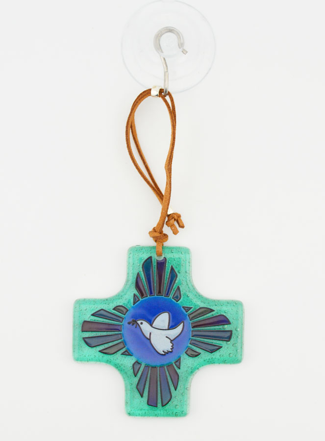 Cadeau de Confirmation - Croix en Verre Colombe de la Paix (pic 3)