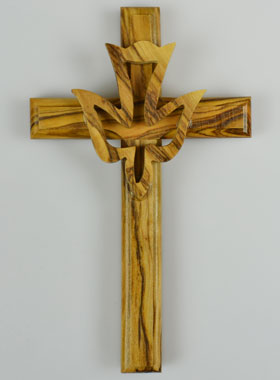 Croix de Confirmation - Esprit Saint en Bois d'Olivier (pic 1)