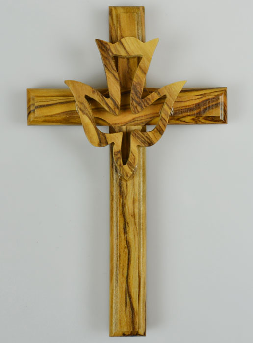 Croix de Confirmation - Esprit Saint en Bois d'Olivier (pic 2)