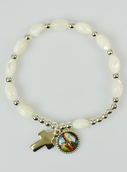 Bracelet en Nacre - Médaille Esprit Saint (pic 2)