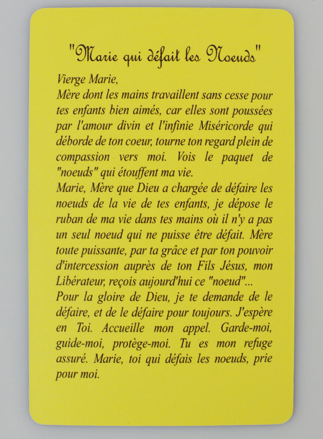 Carte de prière Marie qui Défait les Noeuds (pic 3)