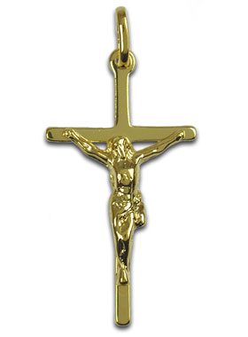 Pendentif Croix de Jésus en Plaqué Or 18k (pic 1)