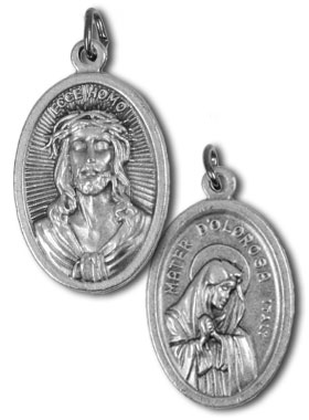 Médaille Jésus-Christ Couronné d'épines - 22mm (pic 1)