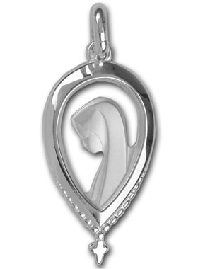Médaille Goutte Ste Vierge Marie en Argent de Lourdes (pic 1)