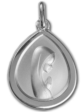 Médaille Sainte Vierge en Prière - Argent 925/1000 (pic 1)