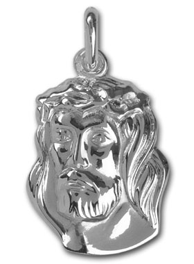 Médaille Pépite Tête du Christ Couronné - Argent 925/1000 (pic 1)