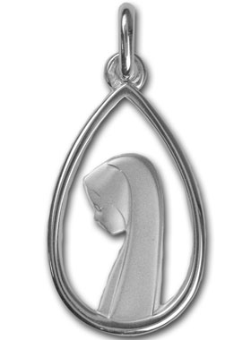 Médaille Profil Ste Vierge Marie Ajourée - Argent 925/1000 (pic 1)