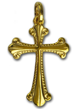 Pendentif Croix Gothique - Plaqué Or (pic 1)