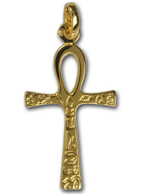 Pendentif Croix de Vie Egyptienne Plaqué Or de Lourdes (pic 1)