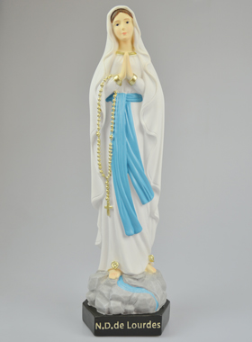 Statue Vierge de Notre Dame de Lourdes sur Socle - 40cm (pic 1)