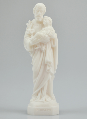 Statue de Saint Joseph au Lys en Albâtre - 14 cm (pic 1)