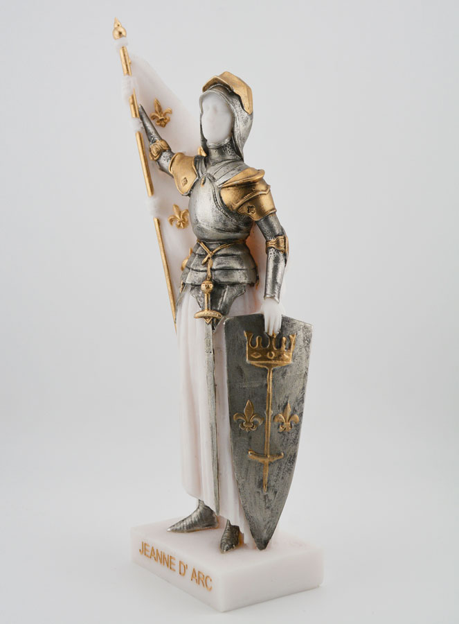 Statue Sainte Jeanne d'Arc en Albâtre Peint Main (pic 2)