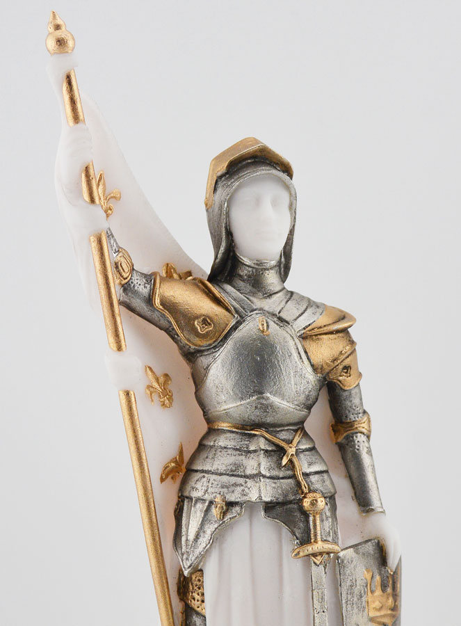 Statue Sainte Jeanne d'Arc en Albâtre Peint Main (pic 3)