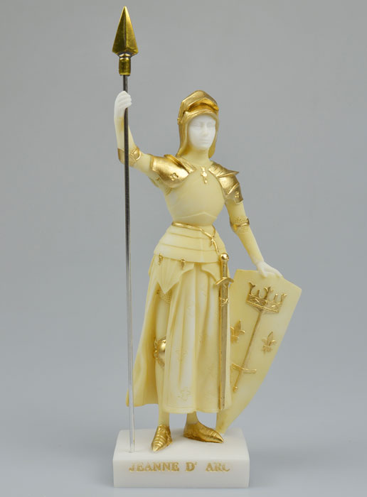 Statue Sainte Jeanne d'Arc en Albâtre & Dorure (pic 2)