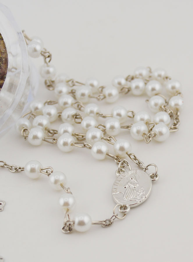 Chapelet en Perles de Nacre Blanche (pic 3)