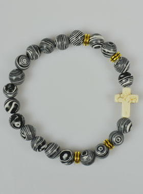 Bracelet Religieux en Malachite et Croix (pic 1)