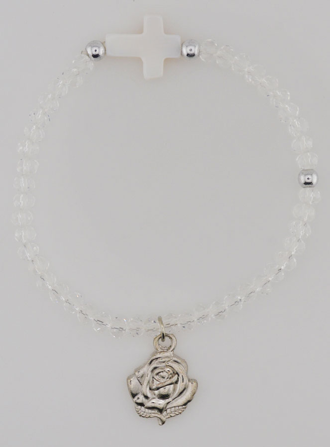 Bracelet Religieux en Cristal et Croix en Nacre (pic 1)
