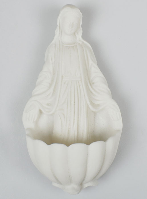 Statue Bénitier Vierge Miraculeuse en Albâtre (pic 2)