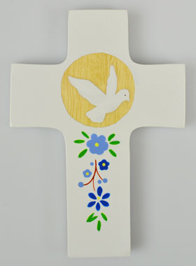 Croix de Confirmation en Bois - St Esprit, viens en nous (pic 1)