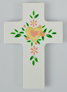 Croix Enfant en Bois - Tu Remplis mon Coeur - Blanc (pic 1)