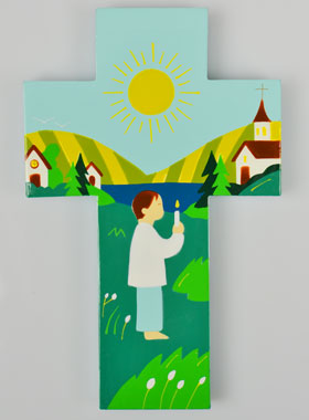 Croix Enfant en Bois - Lumière et Espérance (pic 1)