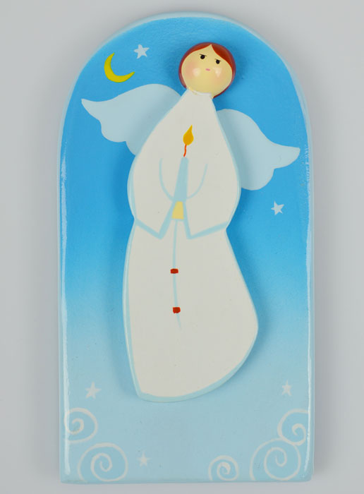 Cadre Ange-Gardien Protecteur à la Bougie - 13cm (pic 2)