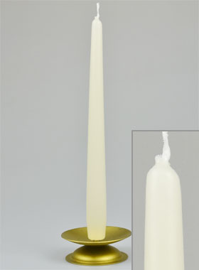 Bougie Flambeau Blanc Cassé - 25cm (pic 1)