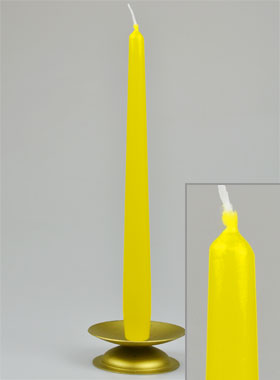 Bougie Flambeau Jaune Citron - 25cm (pic 1)