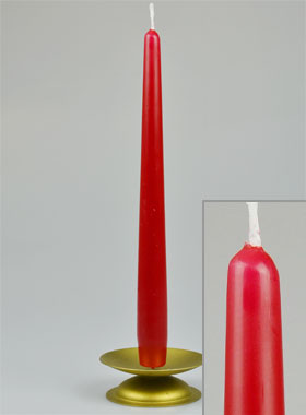 Bougie Flambeau Rouge Carmin - 25cm (pic 1)