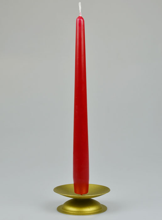 Bougie de Table Chandelier Rouge Carmin - 25cm (pic 2)
