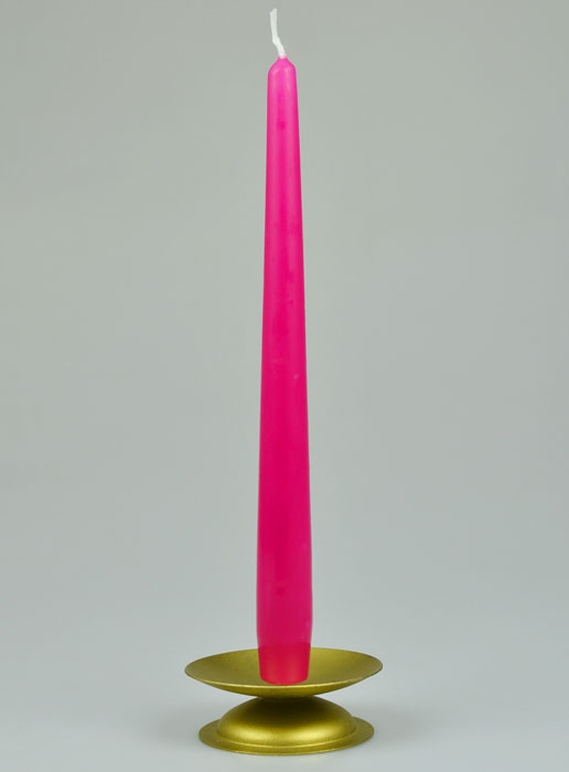 Bougie de Table Chandelier Couleur Rose Fuchsia - 25cm (pic 2)