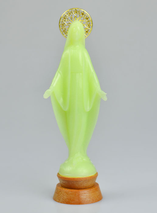 Statue Vierge Miraculeuse Fluorescente Lumineuse - 14 cm (pic 2)