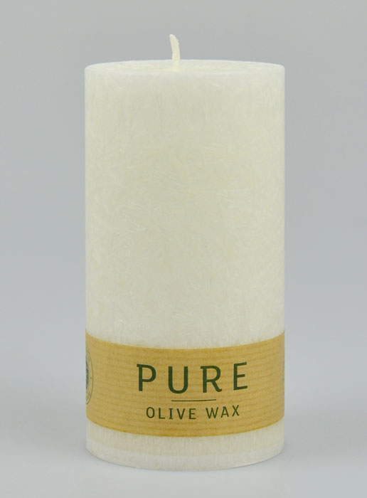 Bougie Blanche Olive Bio 100% Naturelle - 13 X 7 cm (pic 2)