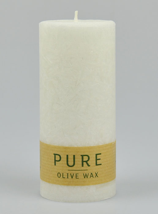 Bougie Blanche Olive Bio 100% Naturelle - 13 X 6 cm (pic 2)
