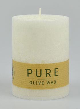 Bougie Blanche Olive Bio 100% Naturelle - 9 X 7 cm (pic 1)