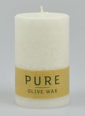 Bougie Blanche Olive Bio 100% Naturelle - 9 X 6 cm (pic 1)