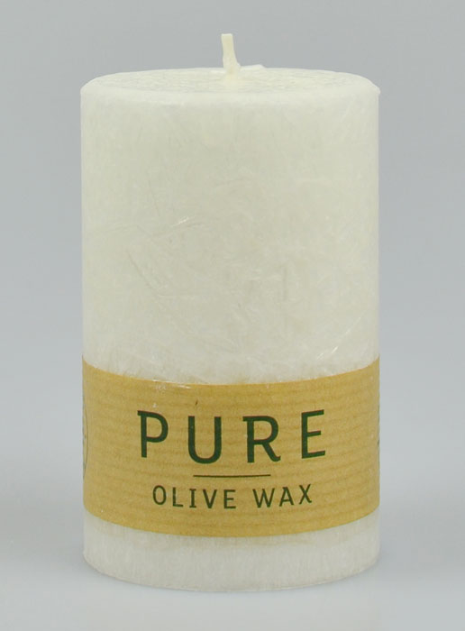 Bougie Blanche Olive Bio 100% Naturelle - 9 X 6 cm (pic 2)