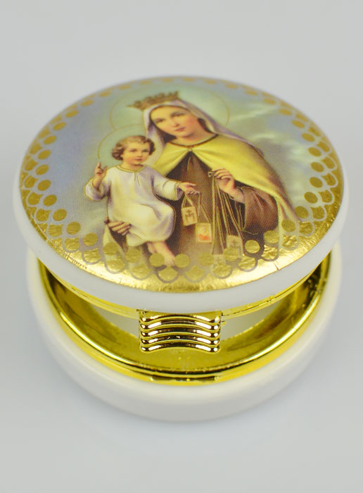 Custode Image Vierge Couronnée à l'Enfant Jésus - 5 cm (pic 3)