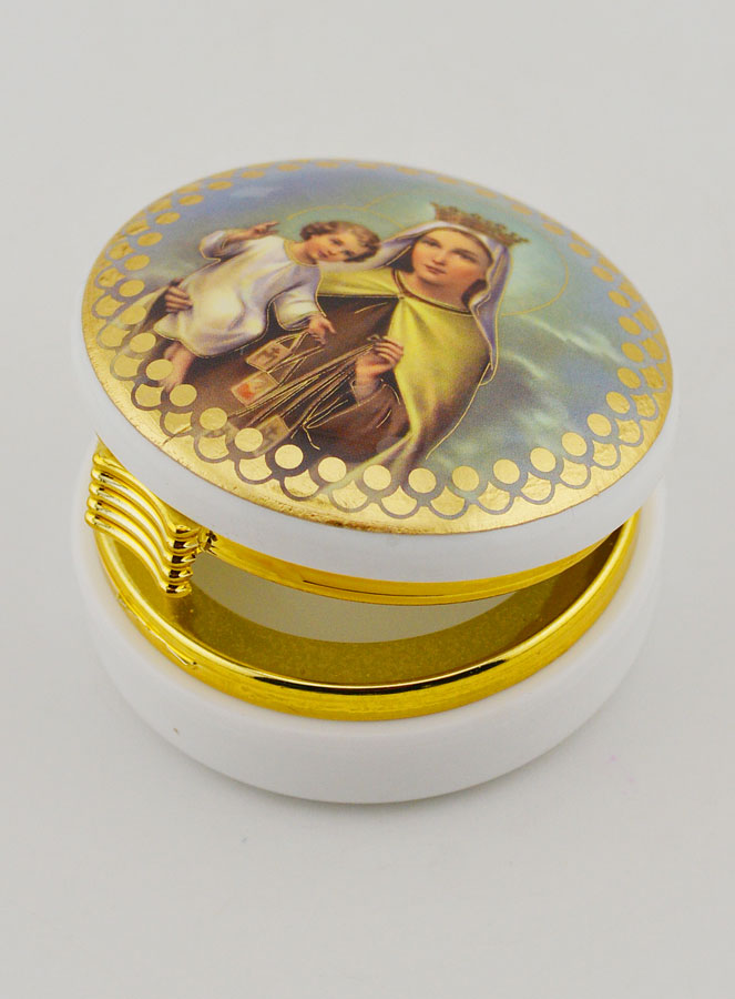 Custode Image Vierge Couronnée à l'Enfant Jésus - 5 cm (pic 4)