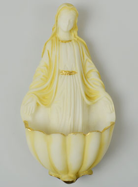 Bénitier de la Vierge Miraculeuse en Albâtre (pic 1)