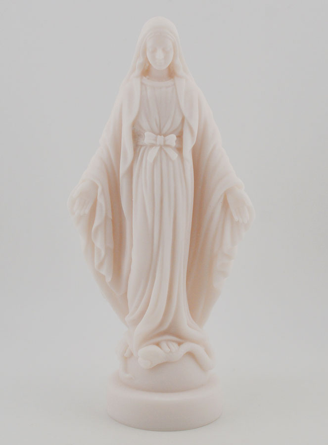 Statue Vierge Miraculeuse en Albâtre - 18 cm (pic 1)