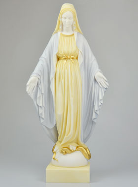 Statue Vierge Miraculeuse en Albâtre  - 50 cm (pic 1)