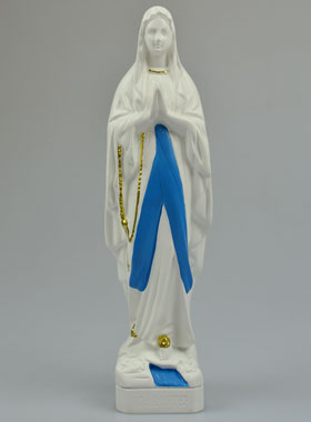 Statue de Notre Dame de Lourdes au Voile Bleu- 28 cm (pic 1)