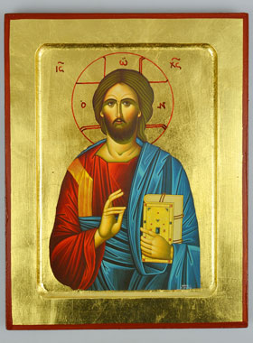 Icône Byzantine Jésus-Christ Pantocrator - 20 cm (pic 1)