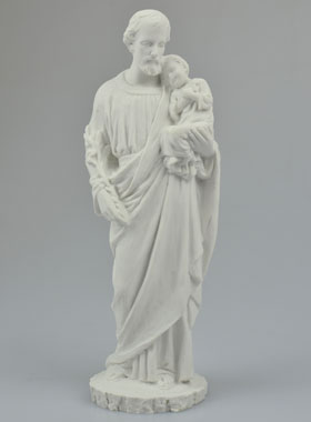 Statue Saint Joseph en Résine Albâtre - 24 cm (pic 1)