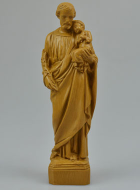Statue Saint Joseph en Résine Ton Bois - 15cm (pic 1)