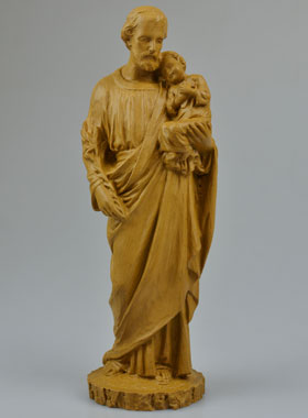 Statue Saint Joseph en Résine Ton Bois - 24 cm (pic 1)