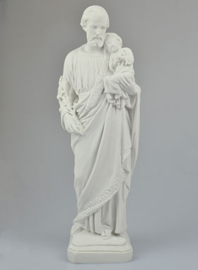 Statue Saint Joseph en Résine Albâtre - 40 cm (pic 1)